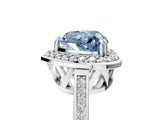 White gold Fancy Blue Heart Cut Diamond Halo Ring with Split Shank and Four-Prong Setting_83