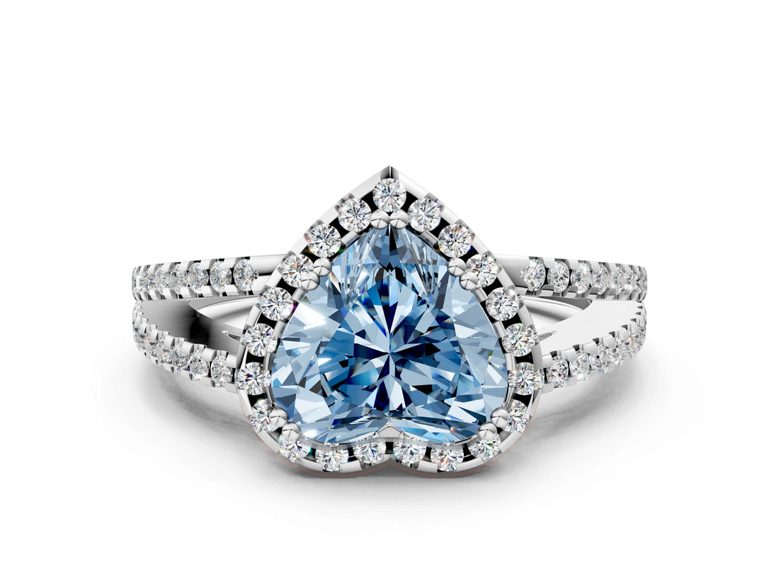 White gold Fancy Blue Heart Cut Diamond Halo Split Shank Engagement Ring_51