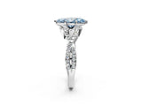 White gold Fancy Blue Heart Cut Diamond  Halo Twist Band Solitaire Prong Setting Ring_27