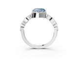White gold Fancy Blue Heart  Cut Diamond Milgrain Marquise Band with Prong Setting_6