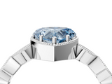 White gold Fancy Blue Heart  Cut Diamond Milgrain Marquise Band with Prong Setting_7