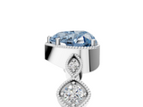 White gold Fancy Blue Heart  Cut Diamond Milgrain Marquise Band with Prong Setting_8