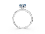 White gold Fancy Blue Heart  Cut Diamond Pavé Band Ring with Four-Prong Setting_28