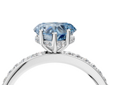 White gold Fancy Blue Heart  Cut Diamond Pavé Band Ring with Four-Prong Setting_28