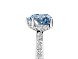 White gold Fancy Blue Heart  Cut Diamond Pavé Band Ring with Four-Prong Setting_29
