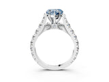 White gold Fancy Blue Heart  Cut Diamond Pavé Band Solitaire with Four-Prong Setting_18