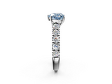 White gold Fancy Blue Heart  Cut Diamond Pavé Band Solitaire with Four-Prong Setting_5
