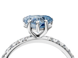 White gold Fancy Blue Heart  Cut Diamond Pavé Band Solitaire with Four-Prong Setting_7