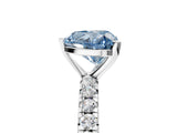 White gold Fancy Blue Heart  Cut Diamond Pavé Band with Four-Prong Setting_17