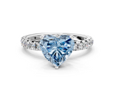 White gold Fancy Blue Heart  Cut Diamond Pavé Band with Four-Prong Setting_20