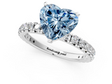 White gold Fancy Blue Heart  Cut Diamond Pavé Band with Four-Prong Setting_21
