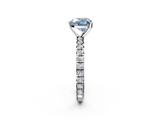 White gold Fancy Blue Heart  Cut Diamond Pavé Band with Four-Prong Setting_22