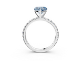 White gold Fancy Blue Heart  Cut Diamond Pavé Band with Four-Prong Setting_23