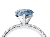 White gold Fancy Blue Heart  Cut Diamond Pavé Band with Four-Prong Setting_24