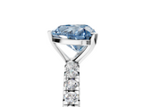 White gold Fancy Blue Heart  Cut Diamond Pavé Band with Four-Prong Setting_25