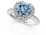 White gold Fancy Blue Heart Cut Diamond Pavé Halo Ring with Four-Prong Setting_49