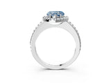 White gold Fancy Blue Heart Cut Diamond Pavé Halo Ring with Four-Prong Setting_51