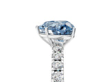 White gold Fancy Blue Heart Cut Diamond Pavé Solitaire Engagement Ring with Four-Prong Setting_158