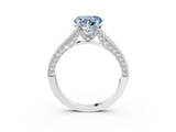 White gold Fancy Blue Heart  Cut Diamond Pave Band with Four-Prong Setting_40