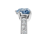 White gold Fancy Blue Heart  Cut Diamond Pave Band with Four-Prong Setting_42
