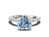 White gold Fancy Blue Heart Cut Diamond Ring with Marquise and Round  Side Stones and Four-Prong Setting_88