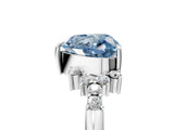 White gold Fancy Blue Heart Cut Diamond Ring with Side Stones and Four-Prong Setting_127