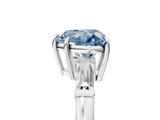 White gold Fancy Blue Heart  Cut Diamond Ring with Tapered Baguette Side Stones in Four-Prong Setting_8