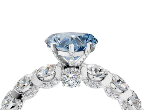 White gold Fancy Blue Heart Cut Diamond Side Stone Engagement Ring with Four-Prong Setting_28