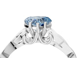 White gold Fancy Blue Heart Cut Diamond Solitaire Celtic Knot Ring with Four-Prong Setting_90