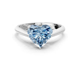 White gold Fancy Blue Heart Cut Diamond Solitaire Engagement Ring with Cathedral Setting and Four-Prong Mount_112