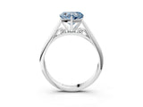 White gold Fancy Blue Heart Cut Diamond Solitaire Engagement Ring with Cathedral Setting and Four-Prong Mount_115