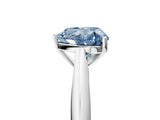 White gold Fancy Blue Heart Cut Diamond Solitaire Engagement Ring with Cathedral Setting and Four-Prong Mount_117