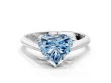 White gold Fancy Blue Heart Cut Diamond Solitaire Engagement Ring with Cathedral Setting and Four-Prong Mount_181