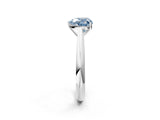 White gold Fancy Blue Heart Cut Diamond Solitaire Engagement Ring with Cathedral Setting and Four-Prong Mount_183