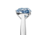 White gold Fancy Blue Heart Cut Diamond Solitaire Engagement Ring with Cathedral Setting and Four-Prong Mount_36