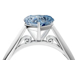 White gold Fancy Blue Heart Cut Diamond Solitaire Engagement Ring with Cathedral Setting and Four-Prong Mount_50