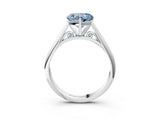 White gold Fancy Blue Heart Cut Diamond Solitaire Engagement Ring with Cathedral Setting and Four-Prong Mount_52