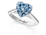 White gold Fancy Blue Heart Cut Diamond Solitaire Engagement Ring with Cathedral Setting and Four-Prong Mount_62