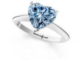 White gold Fancy Blue Heart Cut Diamond Solitaire Engagement Ring with Classic Band and Four-Prong Setting_100