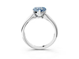 White gold Fancy Blue Heart Cut Diamond Solitaire Engagement Ring with Classic Band and Four-Prong Setting_102