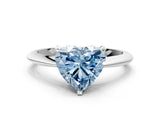 White gold Fancy Blue Heart Cut Diamond Solitaire Engagement Ring with Classic Band and Four-Prong Setting_98