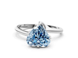 White gold Fancy Blue Heart Cut Diamond Solitaire Engagement Ring with Four-Prong Setting and Classic Band_20