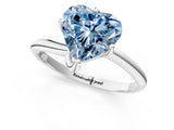 White gold Fancy Blue Heart Cut Diamond Solitaire Engagement Ring with Four-Prong Setting and Classic Band_21