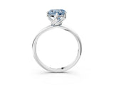 White gold Fancy Blue Heart Cut Diamond Solitaire Engagement Ring with Four-Prong Setting and Classic Band_23