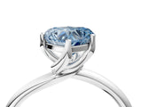 White gold Fancy Blue Heart Cut Diamond Solitaire Engagement Ring with Four-Prong Setting and Classic Band_24