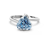 White gold Fancy Blue Heart Cut Diamond Solitaire Engagement Ring with Four-Prong Setting and Classic Band_32