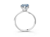 White gold Fancy Blue Heart Cut Diamond Solitaire Engagement Ring with Four-Prong Setting and Classic Band_35