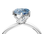 White gold Fancy Blue Heart Cut Diamond Solitaire Engagement Ring with Four-Prong Setting and Classic Band_36
