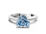 White gold Fancy Blue Heart Cut Diamond Solitaire Engagement Ring with Round Band and Four-Prong Setting_236