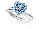 White gold Fancy Blue Heart Cut Diamond Solitaire Engagement Ring with Round Band and Four-Prong Setting_237